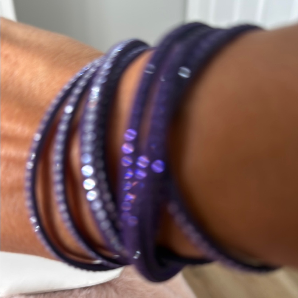 Touchstone Crystal by Swarovski Wrap-Star Bracelet in Dark Purple